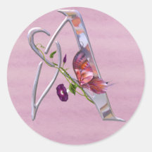 Precious Butterfly Initial A Sticker