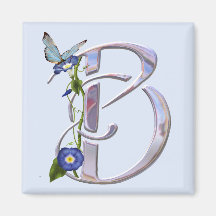 Precious Butterfly Initial B Fridge Magnets