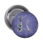 Precious Butterfly Initial L Pinback Buttons