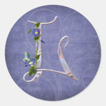 Precious Butterfly Initial L Stickers