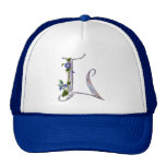 Precious Butterfly Initial L Trucker Hats
