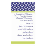 Preppy Navy Lattice Business Card Templates