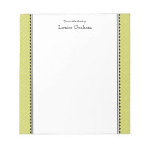 Preppy Personalised Stationary - lime & black Scratch Pads