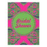 Preppy Pink Damask Invitations
