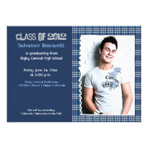 Preppy Plaid Senior Graduation Announcement {Blue}