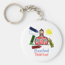 Preschool Teacher Keychain - Schoolhouse & Crayons