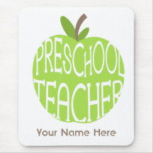 Preschool Teacher Mousepad - Green Apple