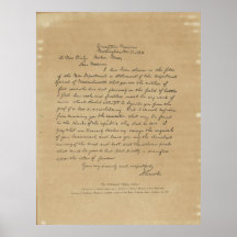 President Abraham Lincoln's Letter to Mrs. Bixby Print