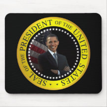 President Barack Obama Custom Mousepad  Black Gold