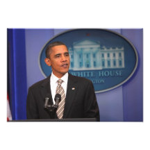 President Barack Obama makes an announcement Art Photo