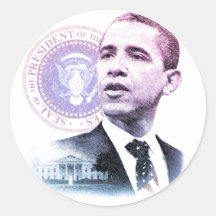 President Barck Obama Portrait Round Stickers