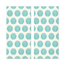 Pretty Aqua Teal Blue Shell Beach Pattern Gifts Canvas Print