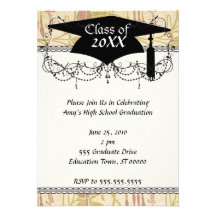 pretty art nouveau floral design graduation personalized announcement