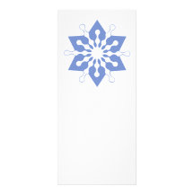Pretty Blue Christmas Star Snowflake Rack Card Template
