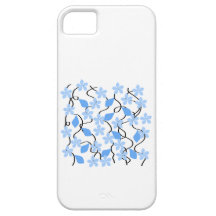 Pretty blue flower pattern on white. Custom