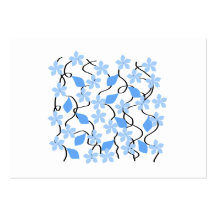 Pretty blue flower pattern on white. Custom Business Cards
