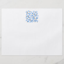 Pretty blue flower pattern on white. Custom Personalized Flyer