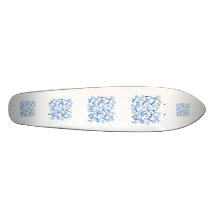 Pretty blue flower pattern on white. Custom Skate Decks