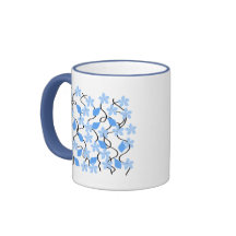 Pretty blue flower pattern on white. mug