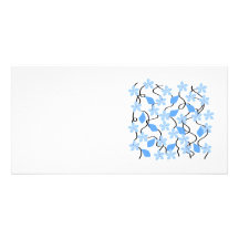 Pretty blue flower pattern on white. photo cards
