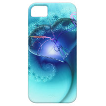 Pretty Blue Heart iPhone 5 case for girls