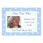 Pretty Blue Polka Dots Birth Announcement