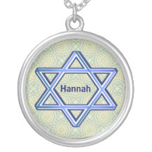 Pretty Blue Star of David Necklace