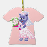 pretty bride bear with bouquet christmas tree ornaments