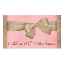 Pretty Brown Bow Business Cards
