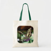 Pretty Butterfly On Flower Nature Tote Bag