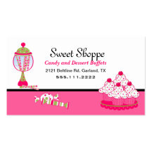 Pretty Candy and Desert Catering Business Card