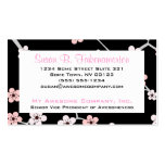 Pretty Cherry Blossums - Black and Pale Pink Business Card Template