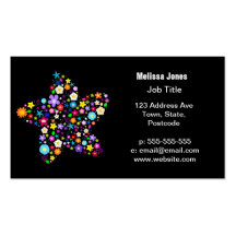 Pretty Colourful Floral Star Business Card Templates