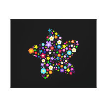 Pretty Colourful Floral Star Canvas Print
