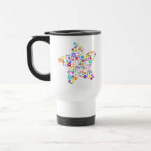 Pretty Colourful Floral Star Coffee Mug