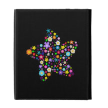 Pretty Colourful Floral Star iPad Folio Covers
