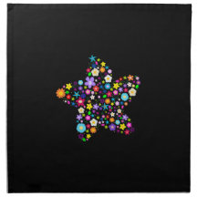Pretty Colourful Floral Star Printed Napkins
