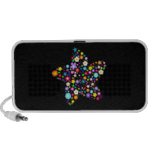 Pretty Colourful Floral Star Travel Speaker
