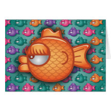 Pretty Colourful Goldfish Greeting Card