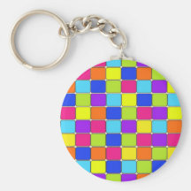 Pretty Colourful Mosaic Tile Pattern Gifts for Her Keychain