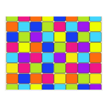 Pretty Colourful Mosaic Tile Pattern Gifts for Her Post Cards