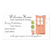 Pretty Coral Door Business Cards