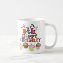 Pretty Cupcakes 4th Birthday Tshirts and Gifts Coffee Mug