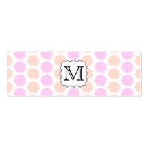 Pretty Floral Pattern with Custom Monogram Letter. Business Card Template