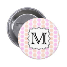Pretty Floral Pattern with Custom Monogram Letter. Buttons
