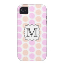 Pretty Floral Pattern with Custom Monogram Letter. iPhone 4 Case