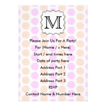 Pretty Floral Pattern with Custom Monogram Letter. Custom Invitation