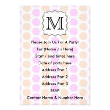 Pretty Floral Pattern with Custom Monogram Letter. Personalized Invitation