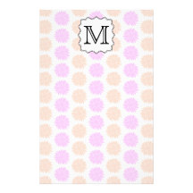 Pretty Floral Pattern with Custom Monogram Letter. Customised Stationery