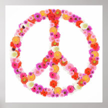 Pretty Flower Peace Sign Print